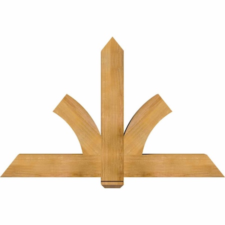 Ekena Millwork Redmond Rough Sawn Timber Gable Bracket, Western Red Cedar, 60"W x 38"H x 6"D x 6"F, 15/12 Pitch GBW060X38X0606RED00RWR